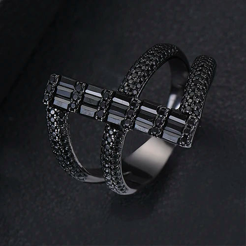 Orange Geometry Statement Rings Crystal Zircon Dubai Bridal Finger Rings