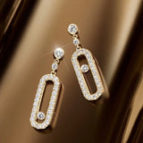 Geometric Circle CZ America Wedding Earring Jewelry