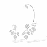 Geometric Leaf CZ Wedding Earrings
