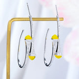 Semi Stone Cross Hoop Earrings Wedding Bridal Circle CZ Earring
