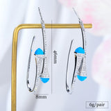 Semi Stone Cross Hoop Earrings Wedding Bridal Circle CZ Earring