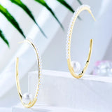 GODKI Simulated Pearl Hoop Earrings Women Charms