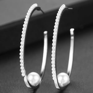 GODKI Simulated Pearl Hoop Earrings Women Charms