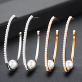 GODKI Simulated Pearl Hoop Earrings Women Charms