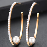 GODKI Simulated Pearl Hoop Earrings Women Charms