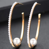 GODKI Simulated Pearl Hoop Earrings Women Charms