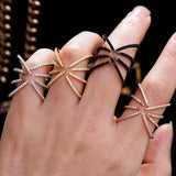 Spider Claws Rings with Zirconia Stones Women Engagement Party Jewelry