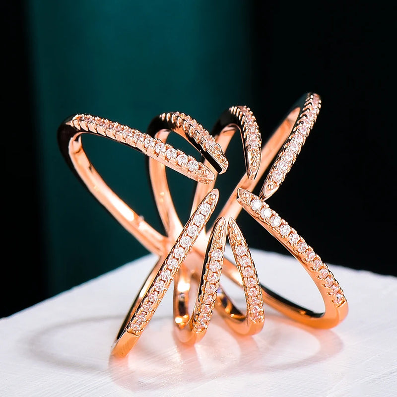 Spider Claws Rings with Zirconia Stones Women Engagement Party Jewelry