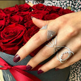 Spider Claws Rings with Zirconia Stones Women Engagement Party Jewelry