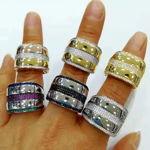 Square Box Geometry Statement Ring For Women Wedding Cubic Zircon Dubai Bridal