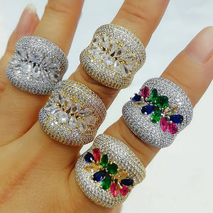 Statement Zirconia Ring Women Party Jewelry