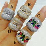 Statement Zirconia Ring Women Party Jewelry