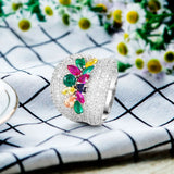 Statement Zirconia Ring Women Party Jewelry