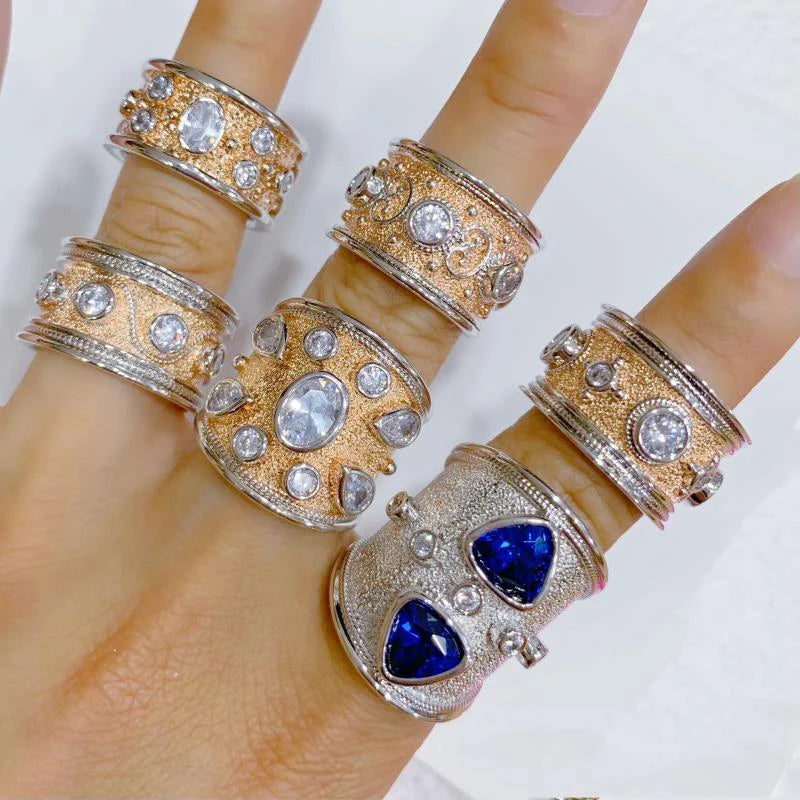 Vintage Royal Crystal Zircon Dubai Bridal Finger Ring