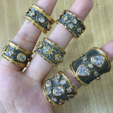 Vintage Royal Crystal Zircon Dubai Bridal Finger Ring