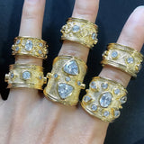 Vintage Royal Crystal Zircon Dubai Bridal Finger Ring
