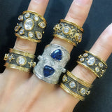 Vintage Royal Crystal Zircon Dubai Bridal Finger Ring