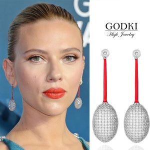 Water Drop Dangle Earrings CZ Bridal Jewelry Dubai