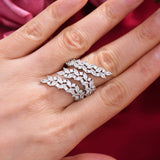 Wheat Leaf Rings with Zirconia Stones Engagement Party Jewelry