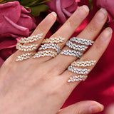 Wheat Leaf Rings with Zirconia Stones Engagement Party Jewelry