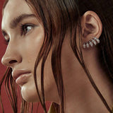 Claws Stud Earrings for Women Wedding CZ Dress Engagement Party