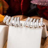 Claws Stud Earrings for Women Wedding CZ Dress Engagement Party