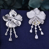 Green Cubic Zirconia Wedding Party Earrings