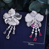Green Cubic Zirconia Wedding Party Earrings