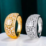 Geometric CZ Wedding Band Rings for Women Bohemian Beach Jewelry