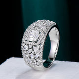 Geometric CZ Wedding Band Rings for Women Bohemian Beach Jewelry