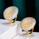Luxury Round Statement Rings for Women, Bohemian Beach Jewelry Gift