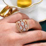 Bohemian Beach Statement Ring with Cubic Zircon