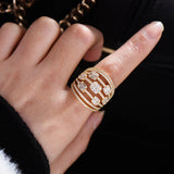 Bohemian Beach Statement Ring with Cubic Zircon
