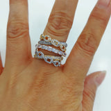 Big Round Statement Rings CZ Finger Rings Beads Charm Bohemian Jewelry