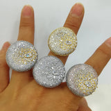 Luxury Round Statement Rings for Women, Bohemian Beach Jewelry Gift