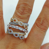 Big Round Statement Rings CZ Finger Rings Beads Charm Bohemian Jewelry