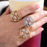 Bohemian Beach Statement Ring with Cubic Zircon
