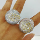 Luxury Round Statement Rings for Women, Bohemian Beach Jewelry Gift