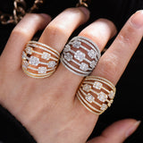Bohemian Beach Statement Ring with Cubic Zircon