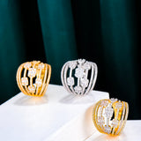 Bohemian Beach Statement Ring with Cubic Zircon