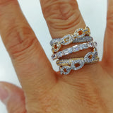 Big Round Statement Rings CZ Finger Rings Beads Charm Bohemian Jewelry