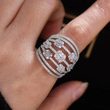 Bohemian Beach Statement Ring with Cubic Zircon