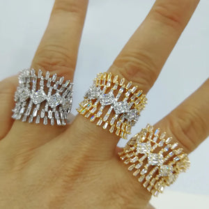 CZ Statement Ring Women Wedding Cubic Zircon Bohemian Jewelry