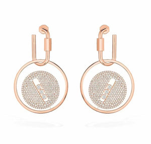 Round Shape Statement Hoops Earrings For Women Wedding Cubic Zirconia