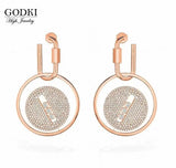 Round Shape Statement Hoops Earrings For Women Wedding Cubic Zirconia
