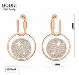 Round Shape Statement Hoops Earrings For Women Wedding Cubic Zirconia