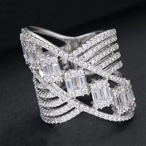 Cubic Zirconium Flower Shell Engagement Ring
