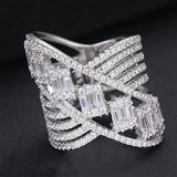 Cubic Zirconium Flower Shell Engagement Ring