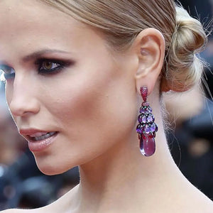 Cubic Zircon Dubai Bridal Earrings Costume Jewelry