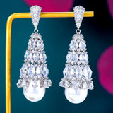 Cubic Zircon Dubai Bridal Earrings Costume Jewelry